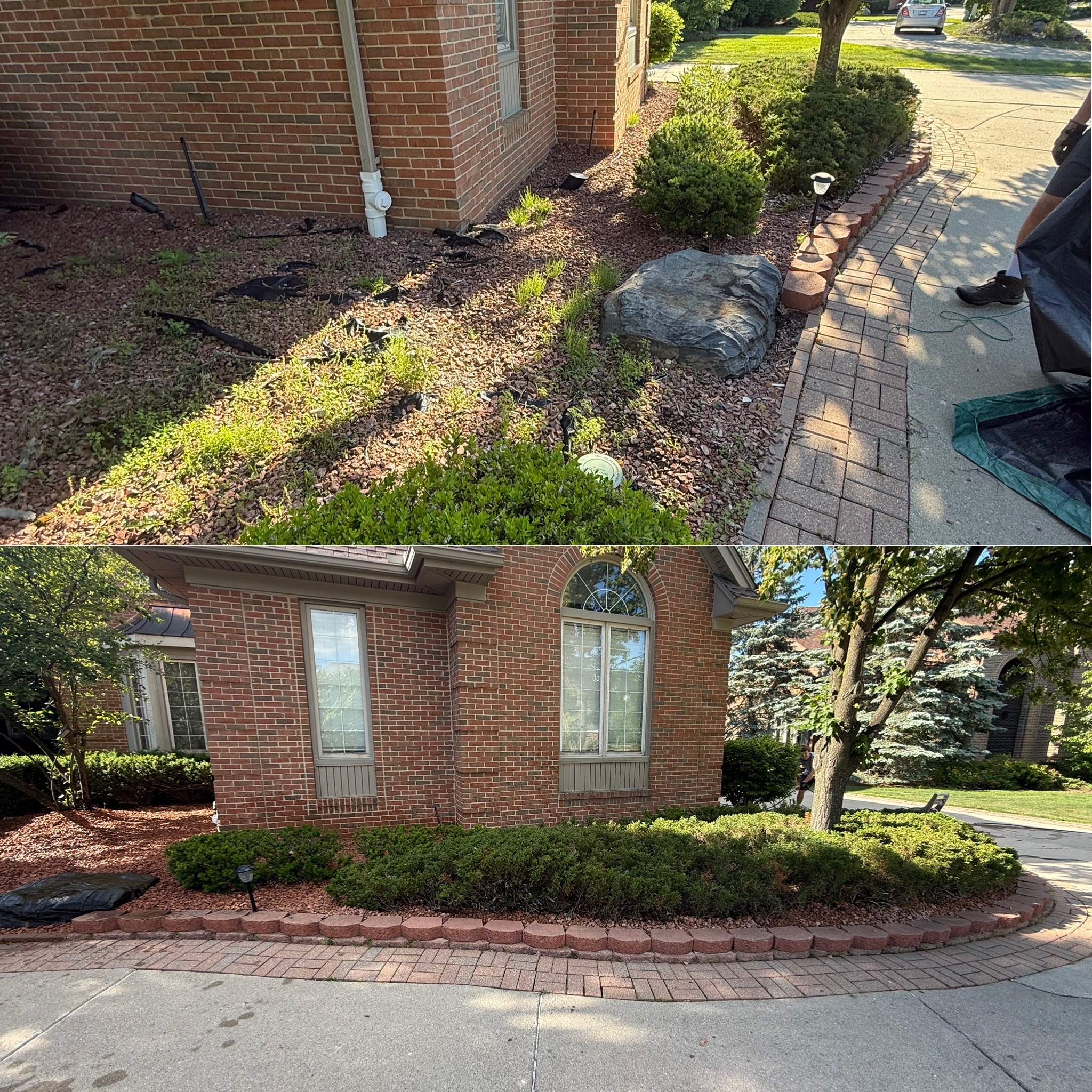 Rock bed and retaining wall redesign
