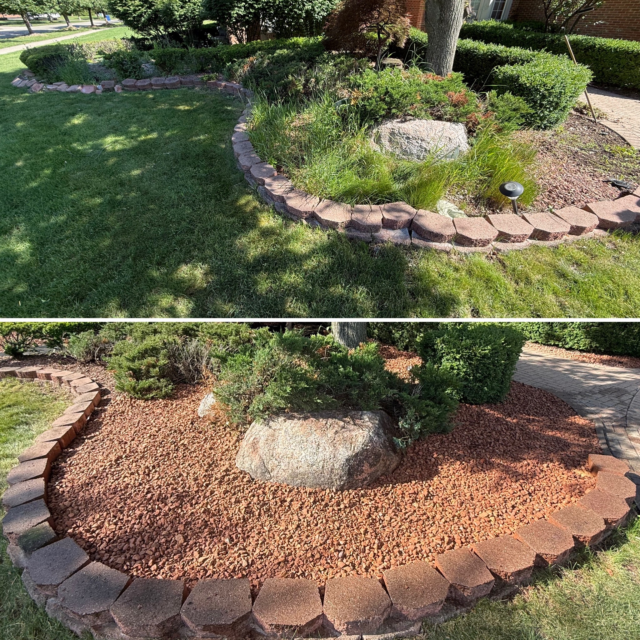 Pink gravel bed cleanup and refresh